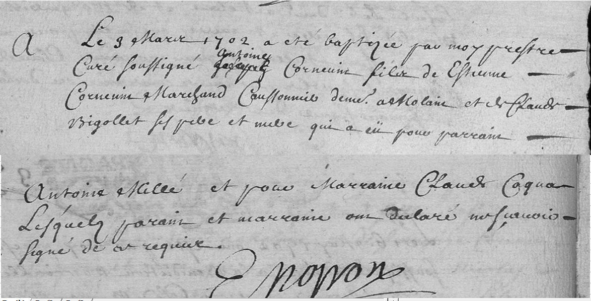 Naissance Antoine Cornevin 3 Mars 1702.jpg